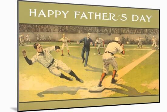 Happy Father's Day, Old Time Baseball Game-null-Mounted Art Print