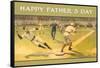 Happy Father's Day, Old Time Baseball Game-null-Framed Stretched Canvas