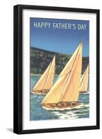 Happy Father's Day, Sailboats-null-Framed Art Print