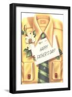 Happy Father's Day Shirt, Tie, Gardenia-null-Framed Art Print
