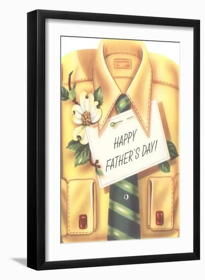 Happy Father's Day Shirt, Tie, Gardenia-null-Framed Art Print