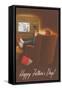 Happy Father's Day, Watching TV in Slippers-null-Framed Stretched Canvas