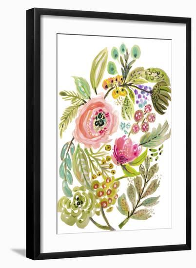 Happy Flowers V-Karen Fields-Framed Art Print