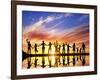 Happy Group of Diverse People, Friends, Family, Team Standing Together Holding Hands and Celebratin-Michal Bednarek-Framed Photographic Print