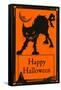 Happy Halloween, Black Cat-null-Framed Stretched Canvas