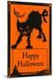 Happy Halloween, Black Cat-null-Mounted Art Print