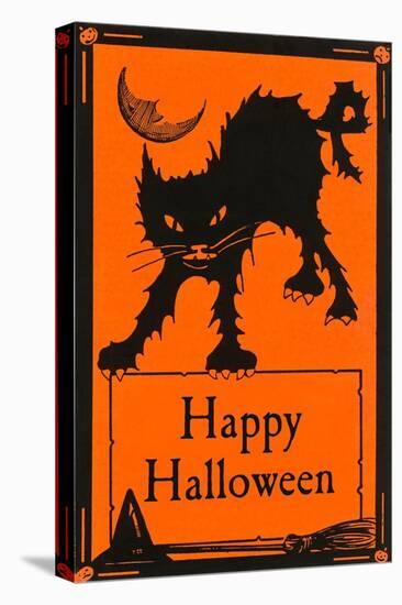 Happy Halloween, Black Cat-null-Stretched Canvas