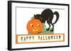 Happy Halloween, Cat and Jack O'Lantern-null-Framed Art Print