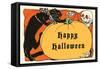 Happy Halloween, Cat, Skeleton-null-Framed Stretched Canvas