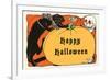 Happy Halloween, Cat, Skeleton-null-Framed Premium Giclee Print