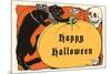 Happy Halloween, Cat, Skeleton-null-Mounted Premium Giclee Print