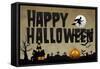Happy Halloween Holiday Plastic Sign-null-Framed Stretched Canvas