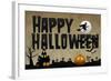 Happy Halloween Holiday Plastic Sign-null-Framed Art Print