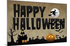 Happy Halloween Holiday Plastic Sign-null-Mounted Art Print