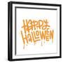 Happy Halloween Lettering Quote in Urban Wall Art Graffiti Style with Splashes and Drops. Suitable-Svetlana Shamshurina-Framed Photographic Print