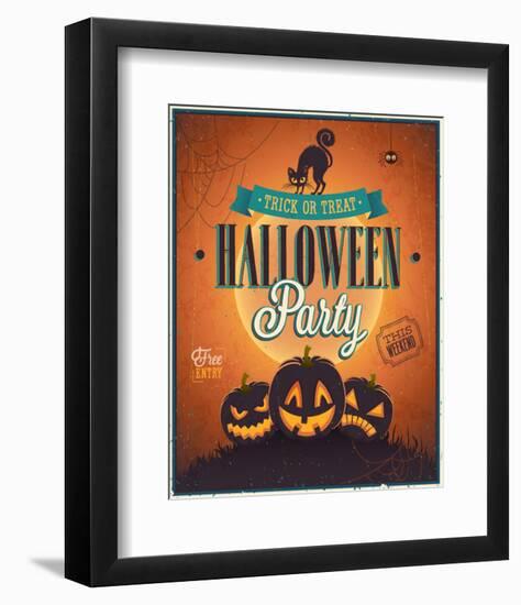 Happy Halloween Party invite-null-Framed Art Print