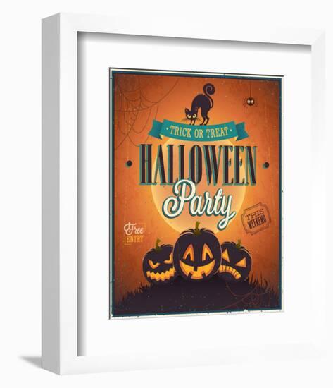 Happy Halloween Party invite-null-Framed Art Print