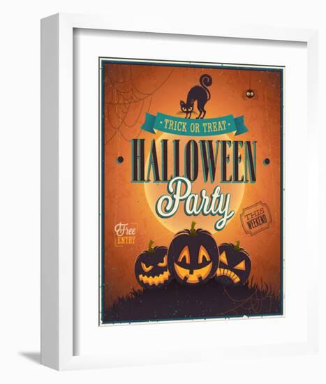 Happy Halloween Party invite-null-Framed Art Print