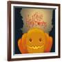 Happy Halloween Pumpkin Poster with Spooky Background, Vector Illustration-PenWin-Framed Art Print