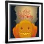 Happy Halloween Pumpkin Poster with Spooky Background, Vector Illustration-PenWin-Framed Art Print