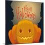 Happy Halloween Pumpkin Poster with Spooky Background, Vector Illustration-PenWin-Mounted Art Print