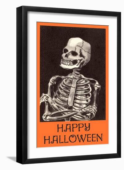 Happy Halloween, Skeleton-null-Framed Art Print