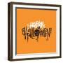 Happy Halloween Urban Graffiti Lettering Text for Banners and Posters. Word with Scary Pumpkin. Han-Svetlana Shamshurina-Framed Photographic Print