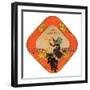 Happy Halloween, Witch and Black Cat-null-Framed Premium Giclee Print