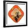 Happy Halloween, Witch and Black Cat-null-Framed Art Print