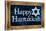 Happy Hanukkah Faux Framed Holiday Poster-null-Stretched Canvas