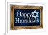 Happy Hanukkah Faux Framed Holiday-null-Framed Art Print