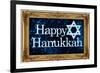 Happy Hanukkah Faux Framed Holiday-null-Framed Art Print