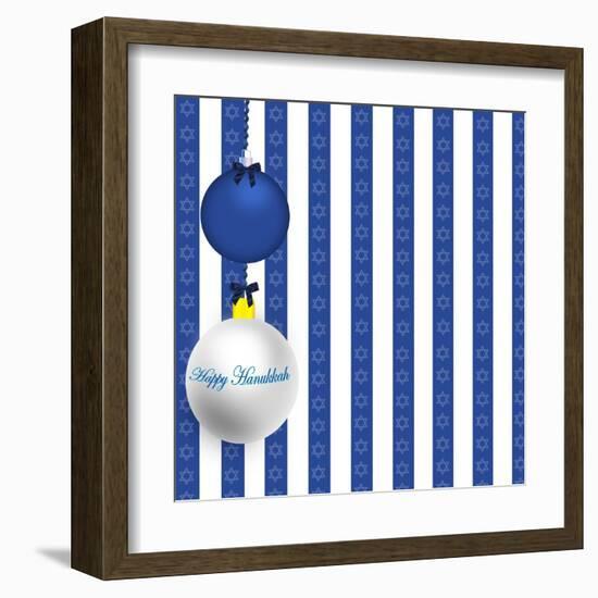 Happy Hanukkah Illustration-kathygold-Framed Art Print