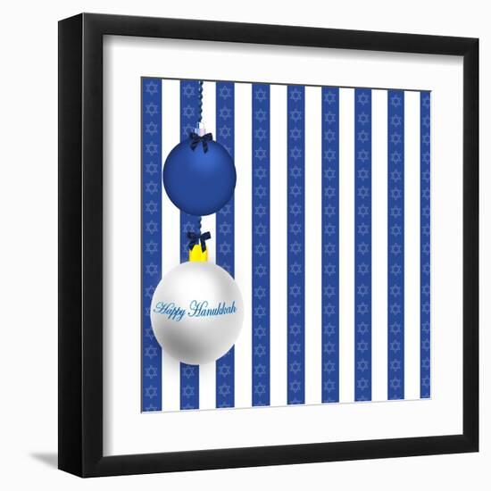 Happy Hanukkah Illustration-kathygold-Framed Art Print