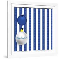 Happy Hanukkah Illustration-kathygold-Framed Art Print