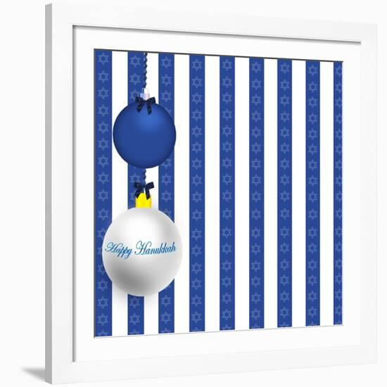 Happy Hanukkah Illustration-kathygold-Framed Art Print