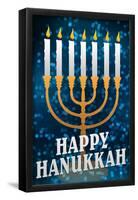 Happy Hanukkah Menorah Holiday Poster-null-Framed Poster