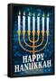 Happy Hanukkah Menorah Holiday Poster-null-Framed Poster