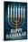 Happy Hanukkah Menorah Holiday Poster-null-Framed Poster