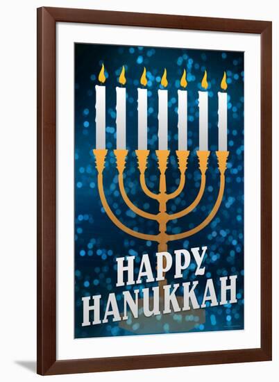 Happy Hanukkah Menorah Holiday-null-Framed Art Print
