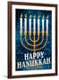 Happy Hanukkah Menorah Holiday-null-Framed Art Print