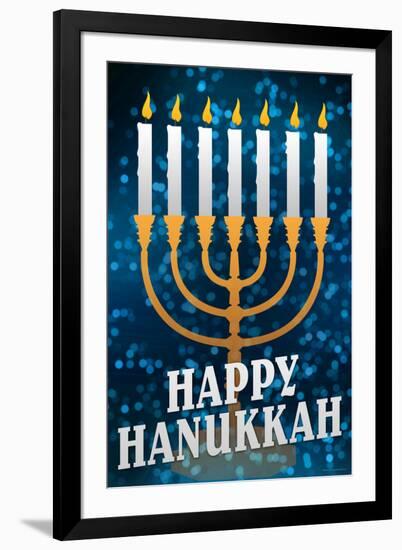 Happy Hanukkah Menorah Holiday-null-Framed Art Print