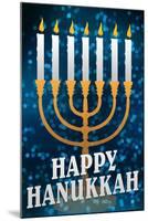 Happy Hanukkah Menorah Holiday-null-Mounted Art Print