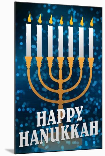 Happy Hanukkah Menorah Holiday-null-Mounted Art Print