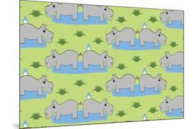 Happy Hippos-Joanne Paynter Design-Mounted Giclee Print