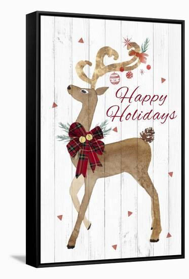 Happy Hoildays Deer-PI Studio-Framed Stretched Canvas