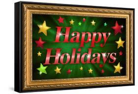 Happy Holidays Faux Framed Poster-null-Framed Stretched Canvas