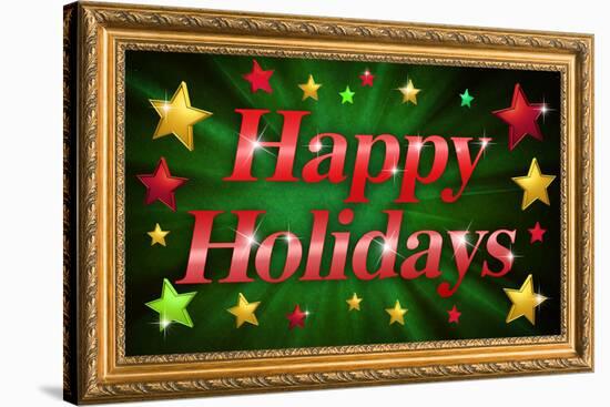 Happy Holidays Faux Framed Poster-null-Stretched Canvas
