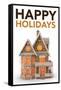 Happy Holidays Gingerbread-Gerard Aflague Collection-Framed Stretched Canvas