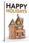 Happy Holidays Gingerbread-Gerard Aflague Collection-Stretched Canvas